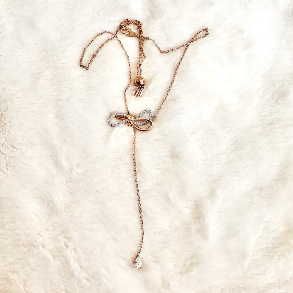 Swarovski 5447082 Lifelong Bow Necklace Jewelry Fashion Rose Gold Tone